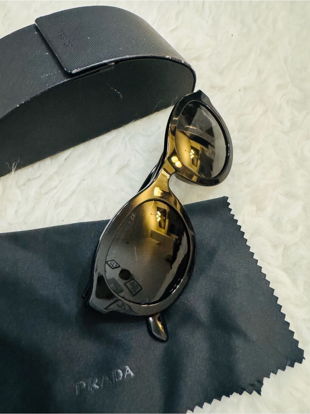 Prada Black Sunglasses with Gradient Lenses